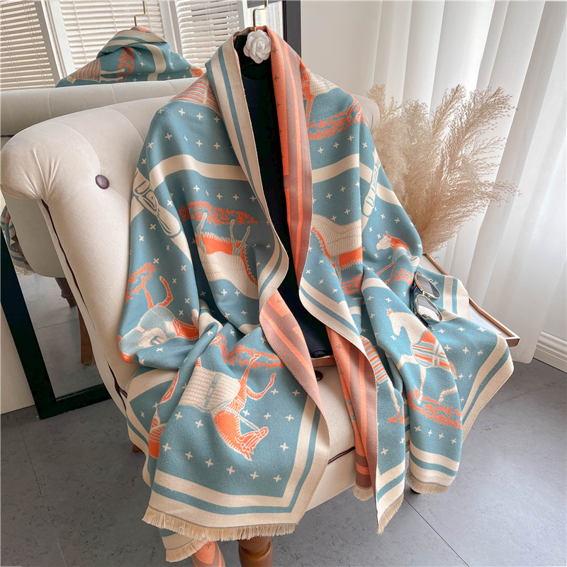 Cashmere Throw Blanket - Manta de Cachemira gruesa con estampado