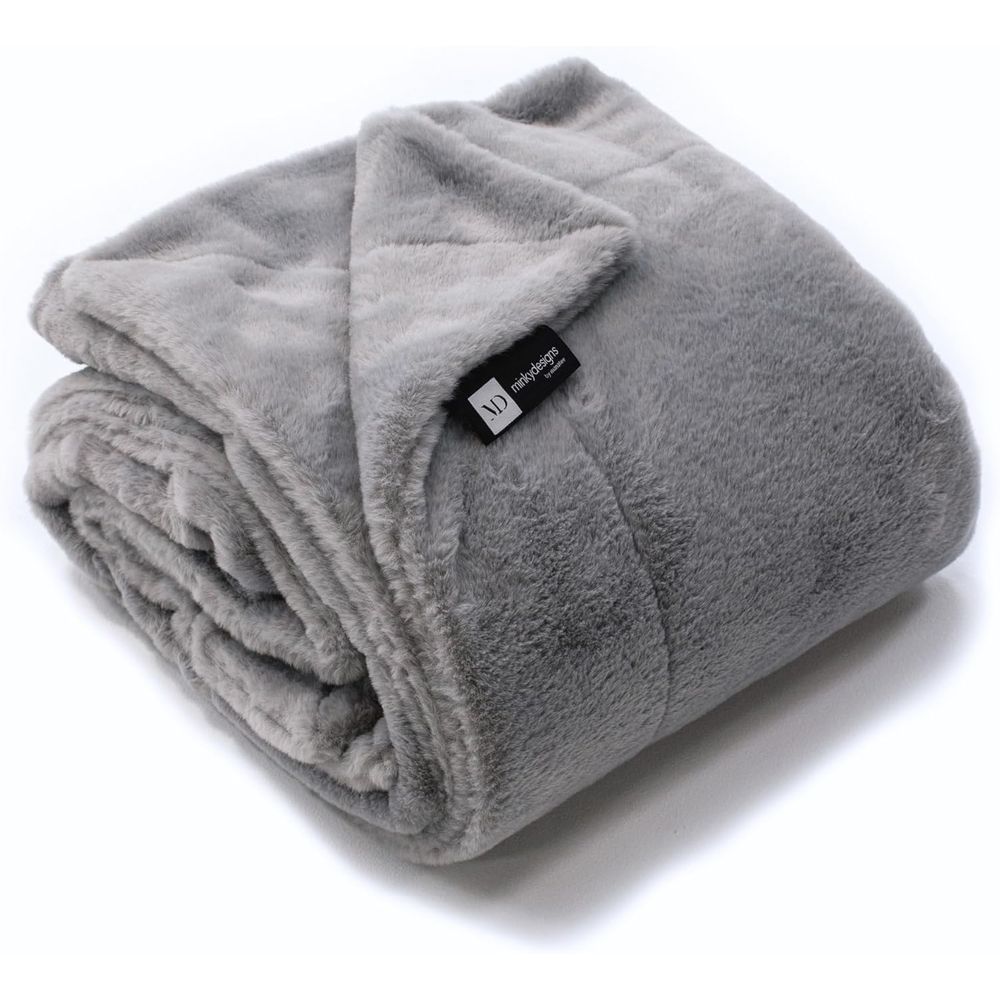 Cashmere Throw Blanket - Minky Designs Manta Minky gris ceniza