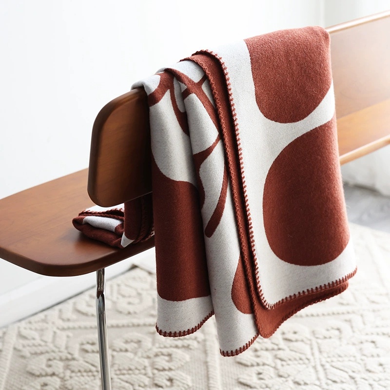 Cashmere Throw Blanket - Manta de Cachemira sintética Jacquard, funda